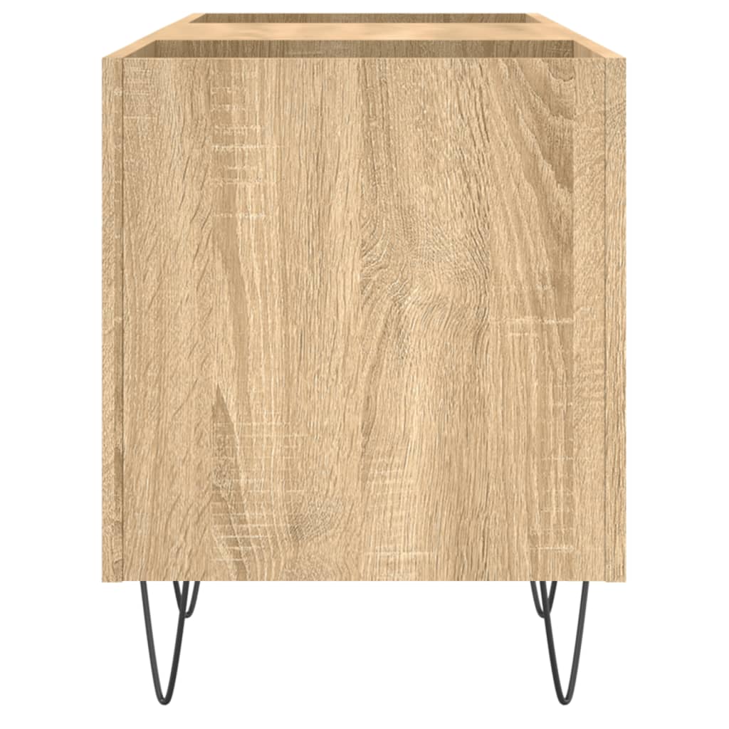 Mueble discos madera contrachapada roble sonoma 121x38x48 cm