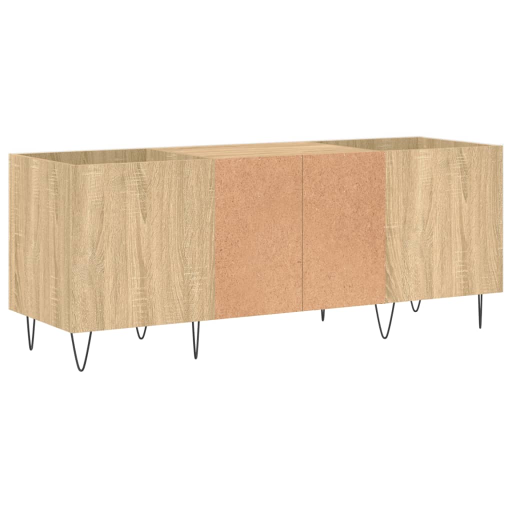 Mueble discos madera contrachapada roble sonoma 121x38x48 cm