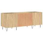 Mueble discos madera contrachapada roble sonoma 121x38x48 cm