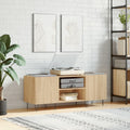 Mueble discos madera contrachapada roble sonoma 121x38x48 cm