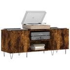Mueble discos madera contrachapada roble ahumado 121x38x48 cm