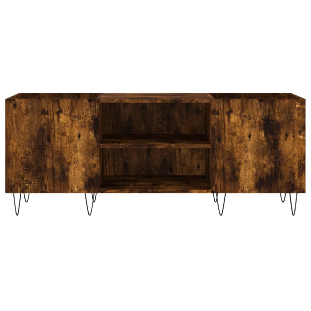 Mueble discos madera contrachapada roble ahumado 121x38x48 cm