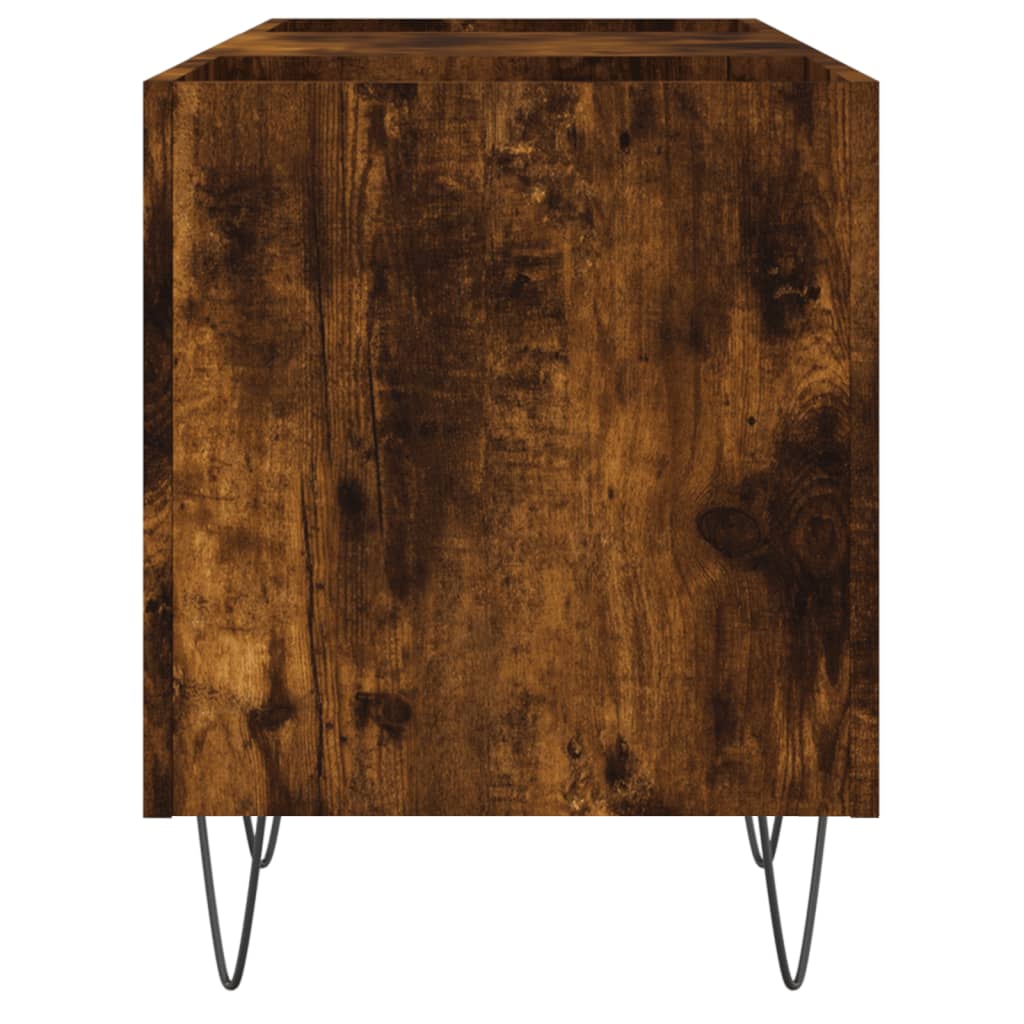 Mueble discos madera contrachapada roble ahumado 121x38x48 cm