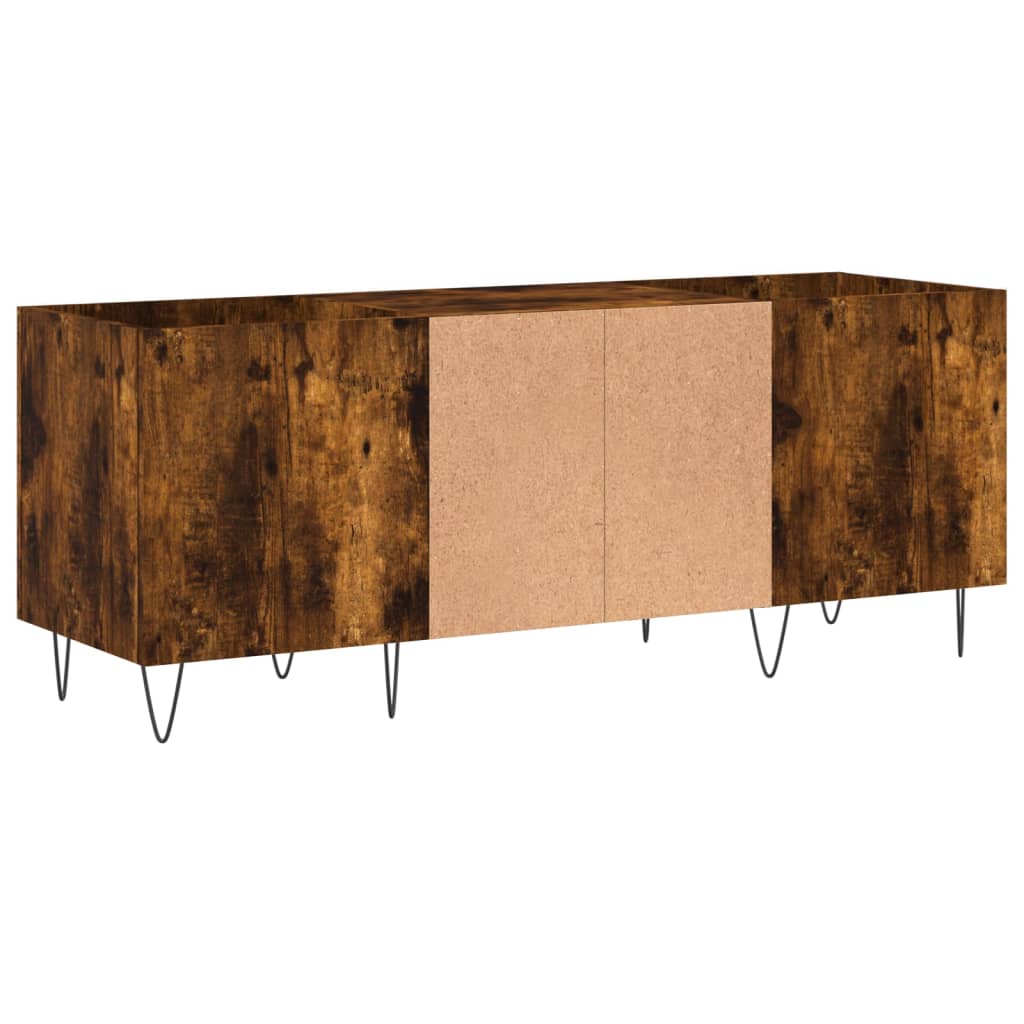 Mueble discos madera contrachapada roble ahumado 121x38x48 cm