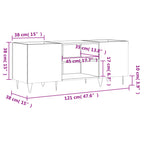 Mueble discos madera contrachapada roble ahumado 121x38x48 cm
