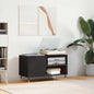 Mueble de discos madera de ingeniería blanco brillo 85x38x48 cm