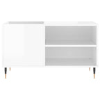 Mueble de discos madera de ingeniería blanco brillo 85x38x48 cm