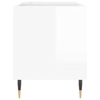 Mueble de discos madera de ingeniería blanco brillo 85x38x48 cm