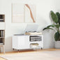 Mueble de discos madera de ingeniería blanco brillo 85x38x48 cm