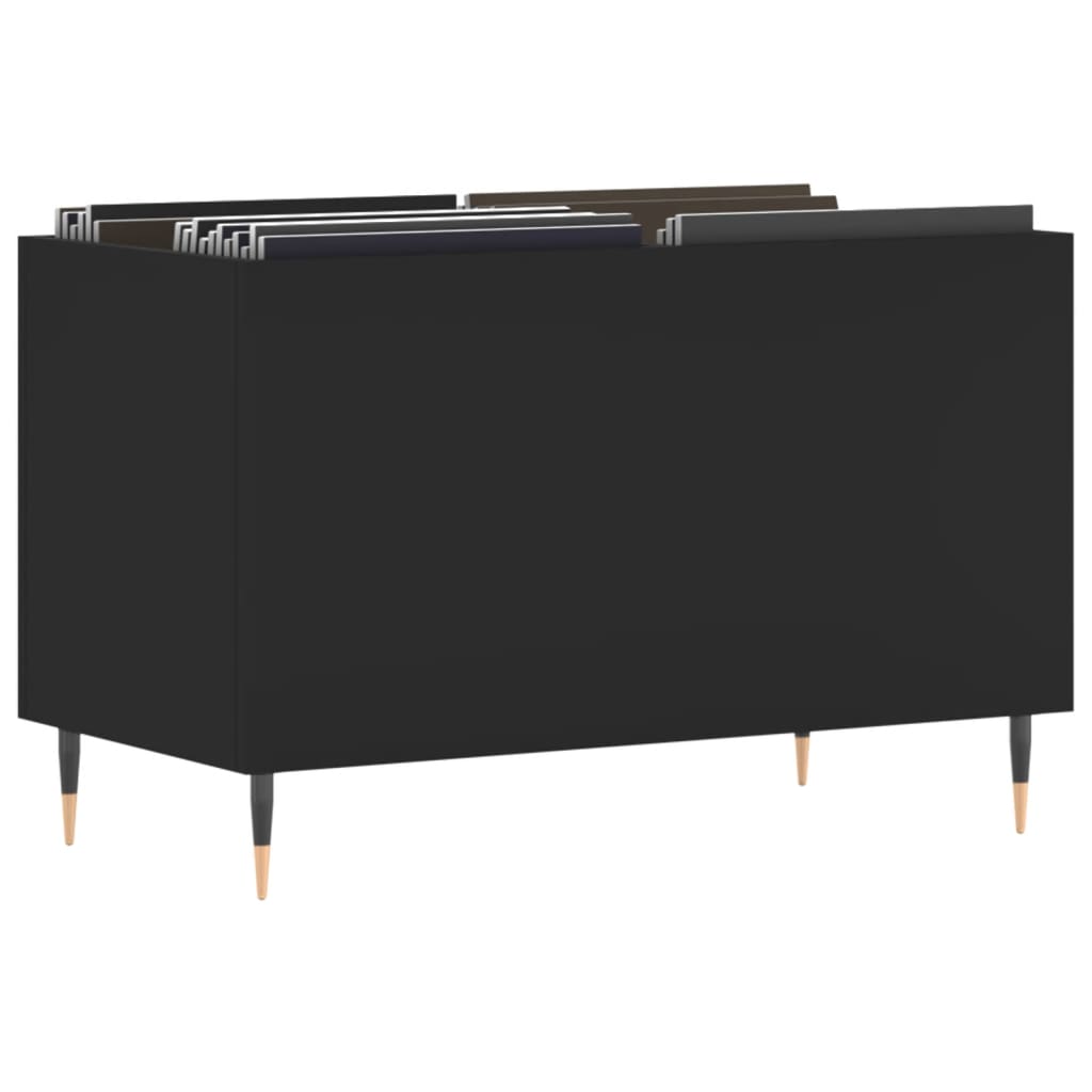 Mueble para discos madera contrachapada negro 74,5x38x48 cm