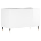 Mueble discos madera contrachapada blanco brillo 74,5x38x48 cm