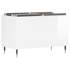 Mueble discos madera contrachapada blanco brillo 74,5x38x48 cm