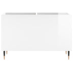 Mueble discos madera contrachapada blanco brillo 74,5x38x48 cm