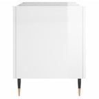 Mueble discos madera contrachapada blanco brillo 74,5x38x48 cm