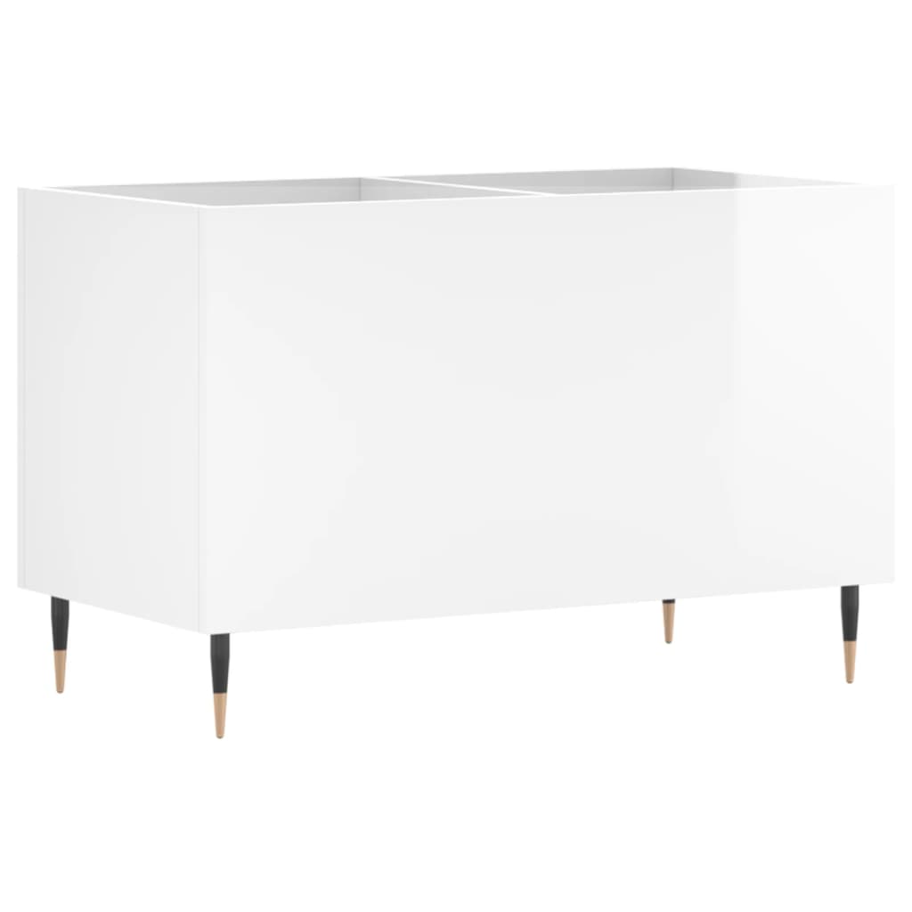Mueble discos madera contrachapada blanco brillo 74,5x38x48 cm