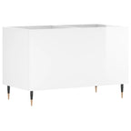 Mueble discos madera contrachapada blanco brillo 74,5x38x48 cm