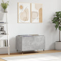 Mueble discos madera contrachapada gris hormigón 74,5x38x48 cm