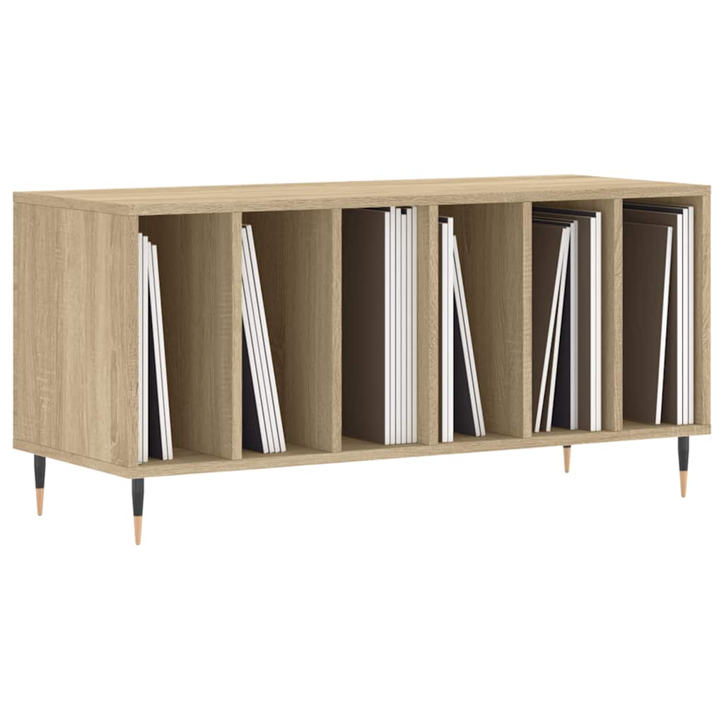 Mueble discos madera contrachapada roble Sonoma 100x38x48 cm