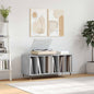 Mueble discos madera contrachapada blanco brillo 84,5x38x89 cm