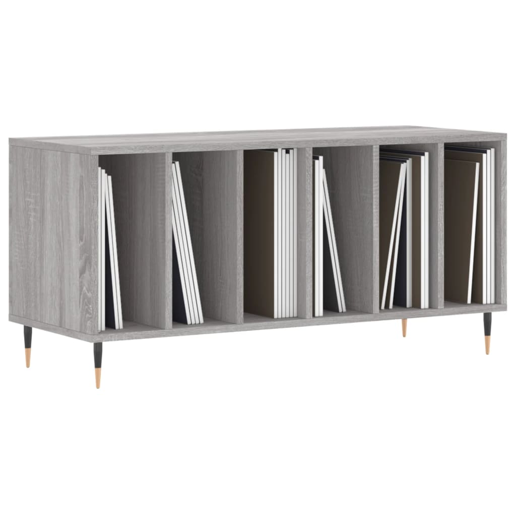 Mueble para discos madera contrachapada gris Sonoma 100x38x48cm