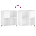 Mueble para discos madera contrachapada blanco 84,5x38x89 cm