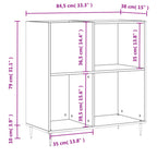 Mueble para discos madera contrachapada blanco 84,5x38x89 cm