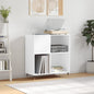 Mueble para discos madera contrachapada blanco 84,5x38x89 cm