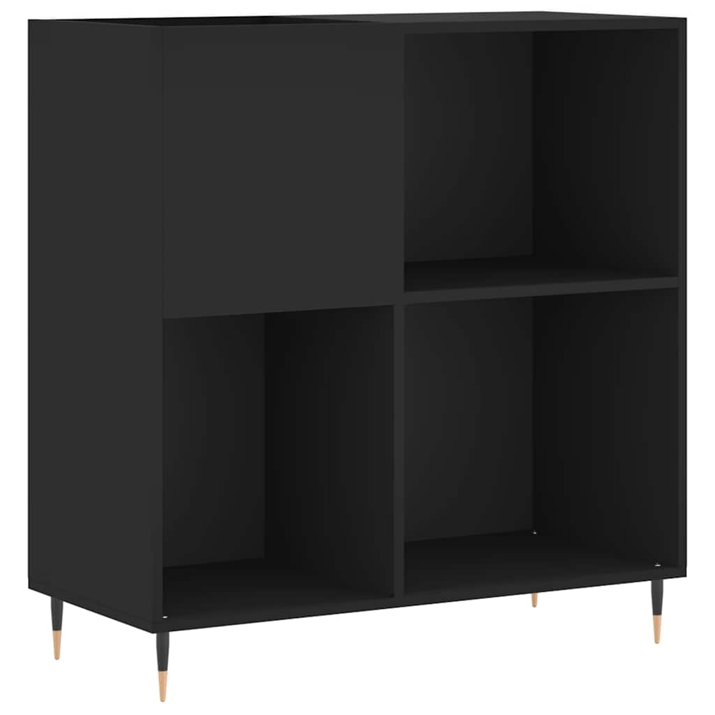Mueble para discos madera contrachapada negro 84,5x38x89 cm