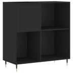 Mueble para discos madera contrachapada negro 84,5x38x89 cm