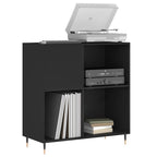 Mueble para discos madera contrachapada negro 84,5x38x89 cm