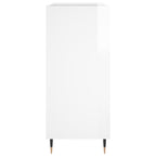 Mueble discos madera contrachapada blanco brillo 84,5x38x89 cm