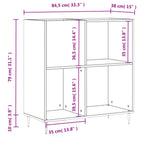 Mueble discos madera contrachapada blanco brillo 84,5x38x89 cm