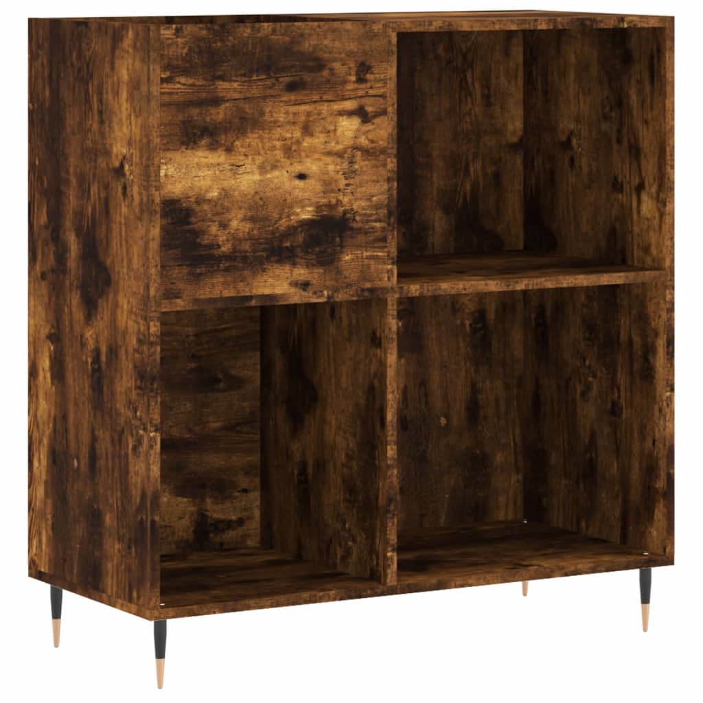 Mueble discos madera contrachapada roble ahumado 84,5x38x89 cm