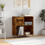 Mueble discos madera contrachapada roble ahumado 84,5x38x89 cm