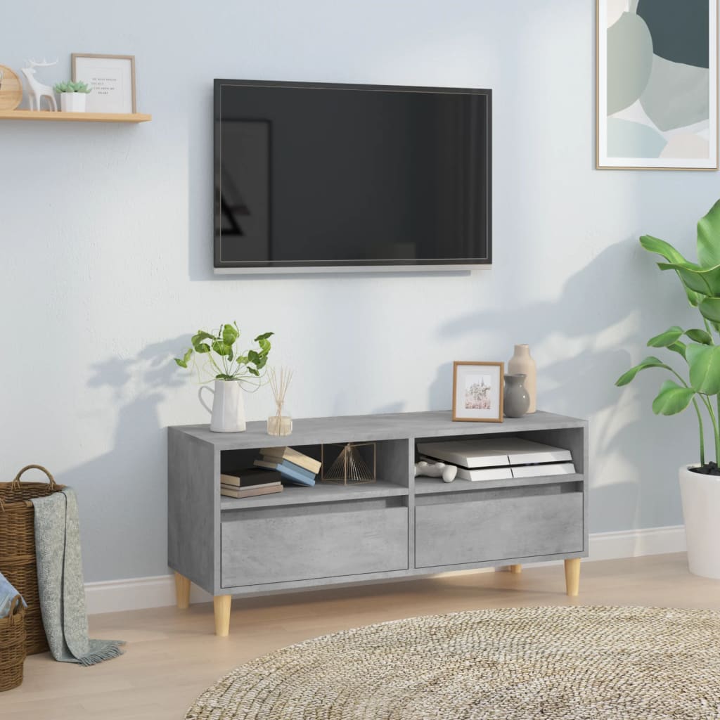 TV unit with 2 drawers BODO brown pine wood 91.5x44.5x56 cm