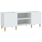Mueble para discos de madera de ingeniería blanco 121x38x48 cm