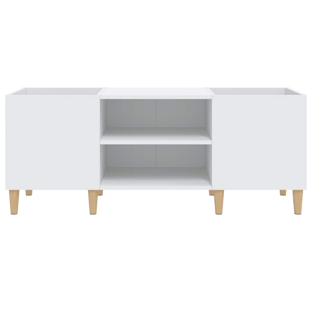 Mueble para discos de madera de ingeniería blanco 121x38x48 cm