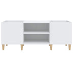 Mueble para discos de madera de ingeniería blanco 121x38x48 cm