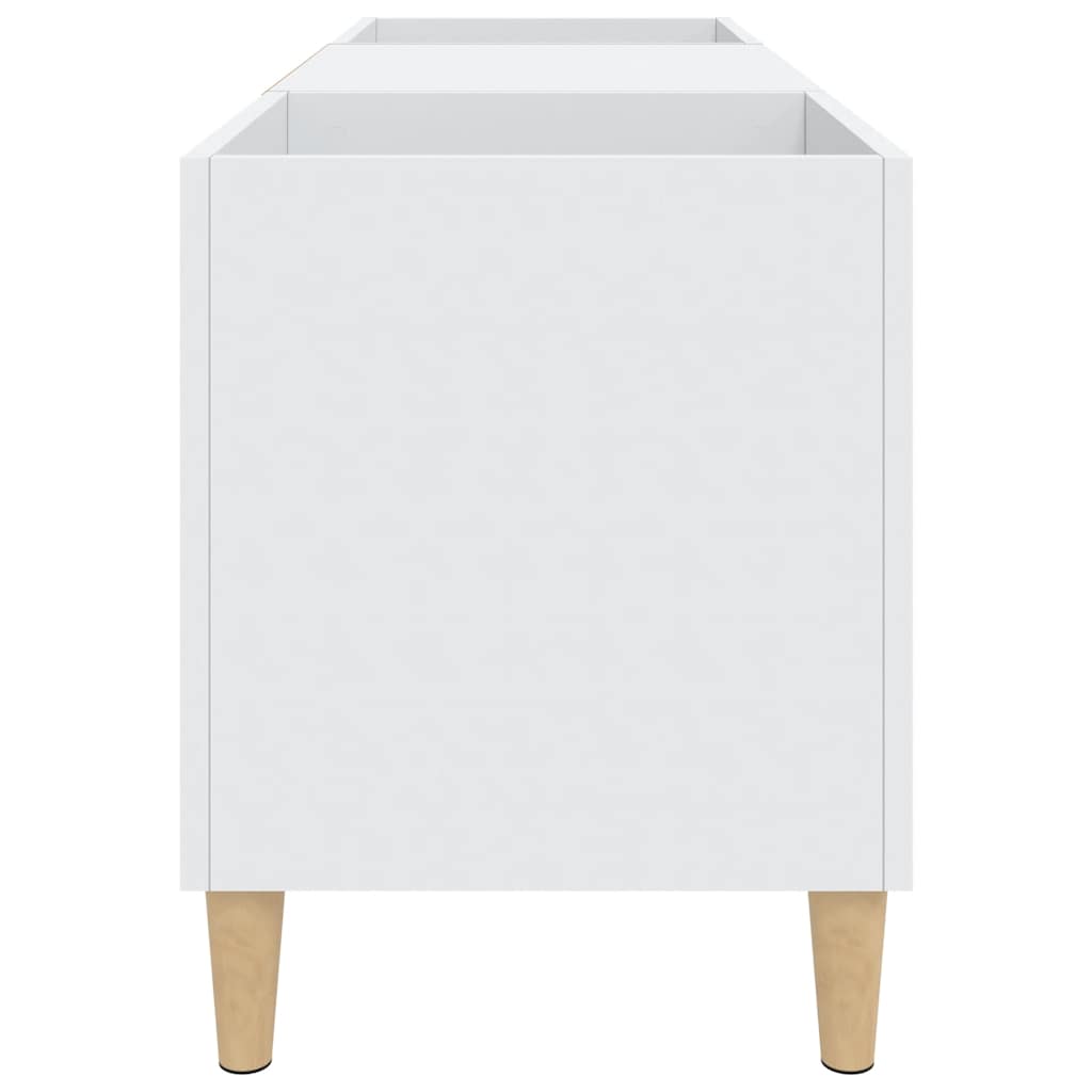 Mueble para discos de madera de ingeniería blanco 121x38x48 cm
