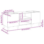 Mueble para discos de madera de ingeniería blanco 121x38x48 cm