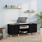 Mueble para discos madera contrachapada negro 100x38x48 cm