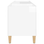 Mueble discos madera contrachapada blanco brillo 121x38x48 cm
