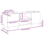 Mueble discos madera contrachapada blanco brillo 121x38x48 cm