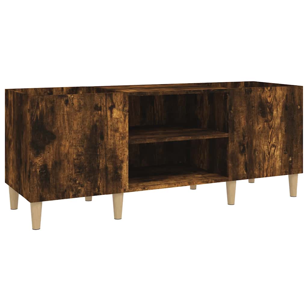 Mueble discos madera contrachapada roble ahumado 121x38x48 cm