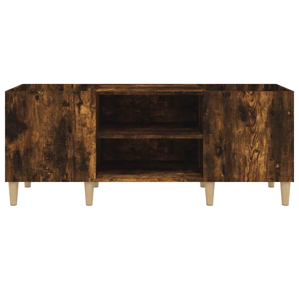 Mueble discos madera contrachapada roble ahumado 121x38x48 cm