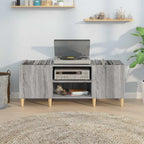 Mueble para discos madera contrachapada gris sonoma 121x38x48cm