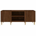 Mueble de discos madera contrachapada roble marrón 121x38x48 cm