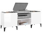Mueble para discos madera contrachapada blanco 121x38x48 cm