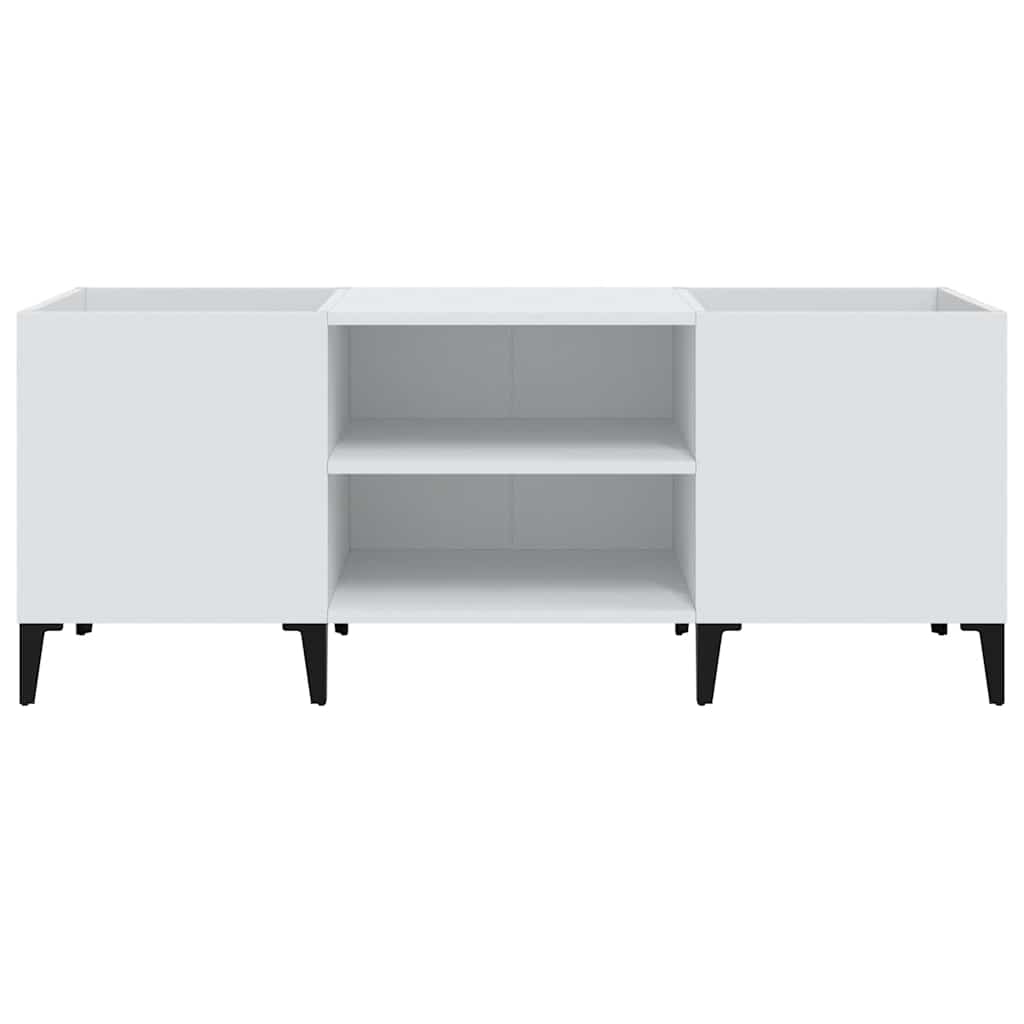 Mueble para discos madera contrachapada blanco 121x38x48 cm