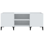 Mueble para discos madera contrachapada blanco 121x38x48 cm